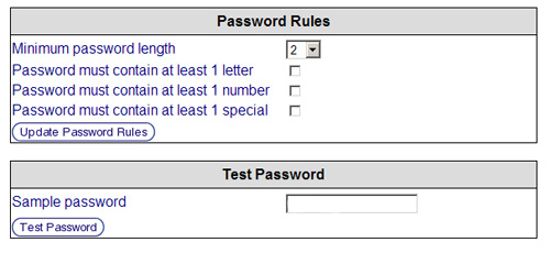 Password Rules Section