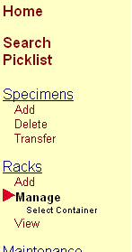 Navigation Menu Racks &gt; Manage