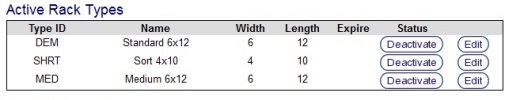 Active Rack Type Section