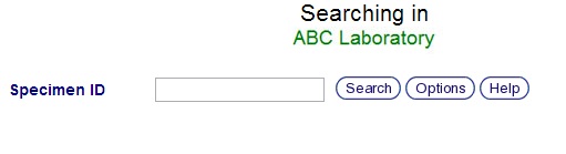 Specimen &amp; Rack Search Screen