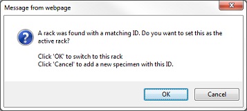 Rack Found Dialog Box